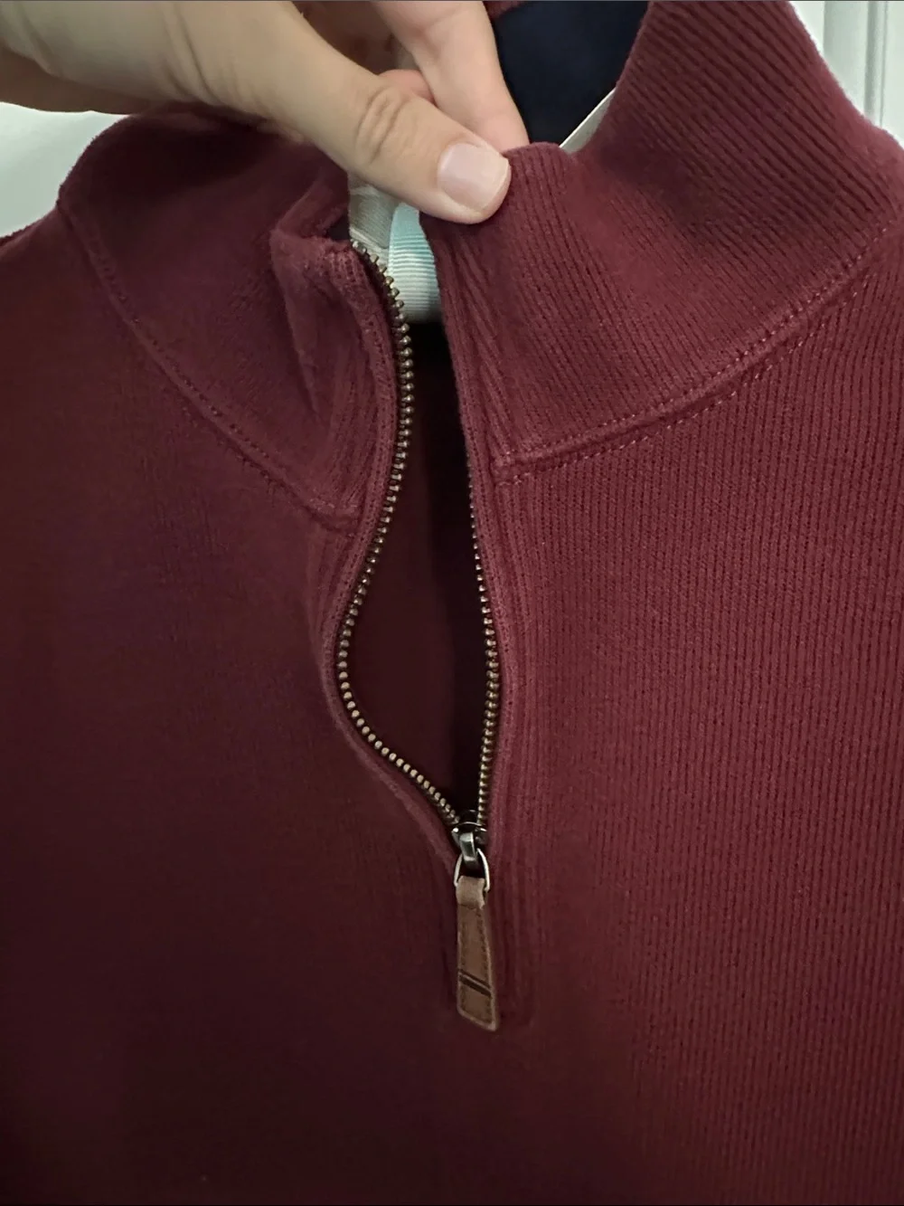 Land’s End Men's Half-Zip Sweater in Burgundy